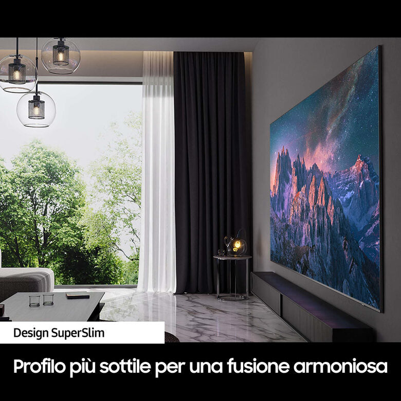 Samsung QE98Q80CATXZT Televisione Smart TV 98 Pollici Qled 4K Serie 8 Superslim Carbon Silver