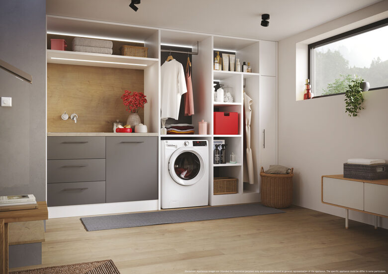 Hoover H3DP4854TA6/1-S H-WASH&DRY 350 Lavasciuga A Libera Installazione 8/5 Kg, 1400 Giri, Auto Care, Tecnologia Active Balance, Classe D, Bianco