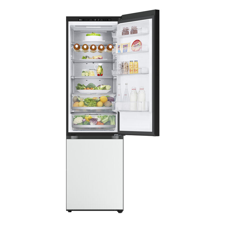 LG GBB72BM9DQ Frigorifero combinato, Classe D, 387L, Wi-Fi, Wine Rack, Vetro bianco satin