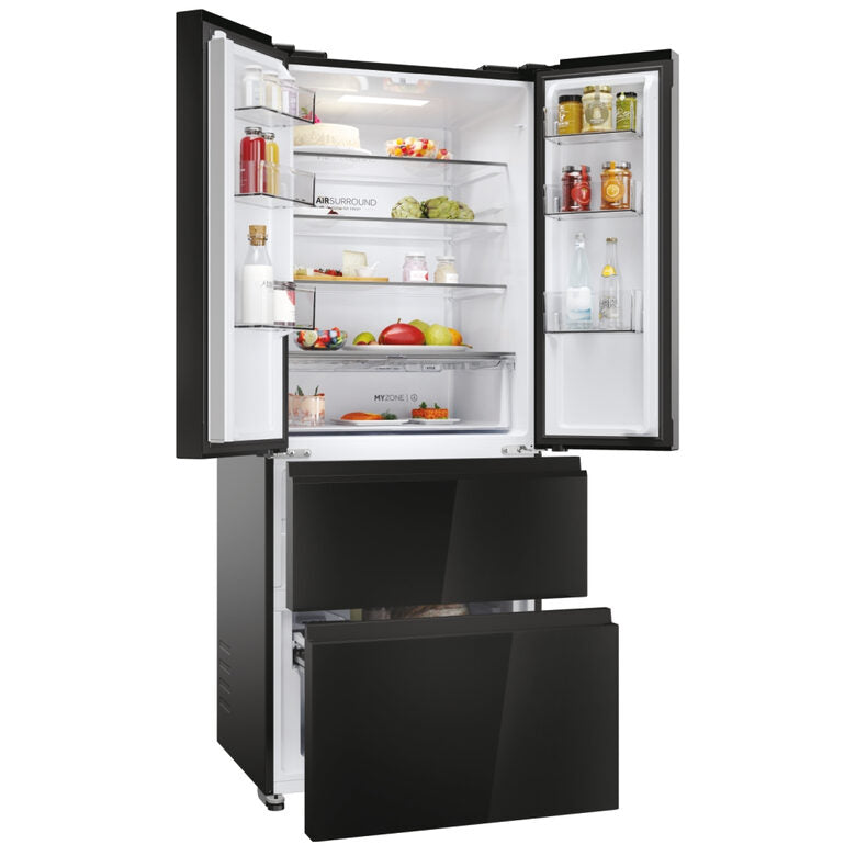Haier HFR3718ENGB FD 70 Series 3 Frigorifero Side By Side A Libera Installazione, No Frost, Fresher Tech®, Classe E, Nero