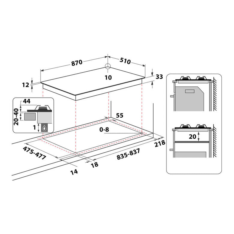 Hotpoint Piano cottura a gas PHN 960MST (AN) R/HA
