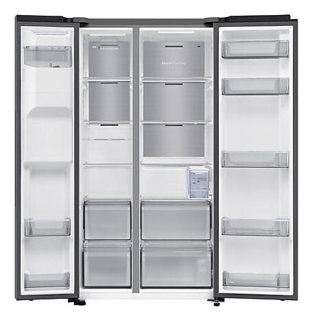 Samsung RS70F65KETEF Frigorifero Side By Side A Libera Installazione, AI Inverter, All-around Cooling, AI Hybrid Cooling, Dispenser Senza Allaccio Idrico, Classe E, Inox