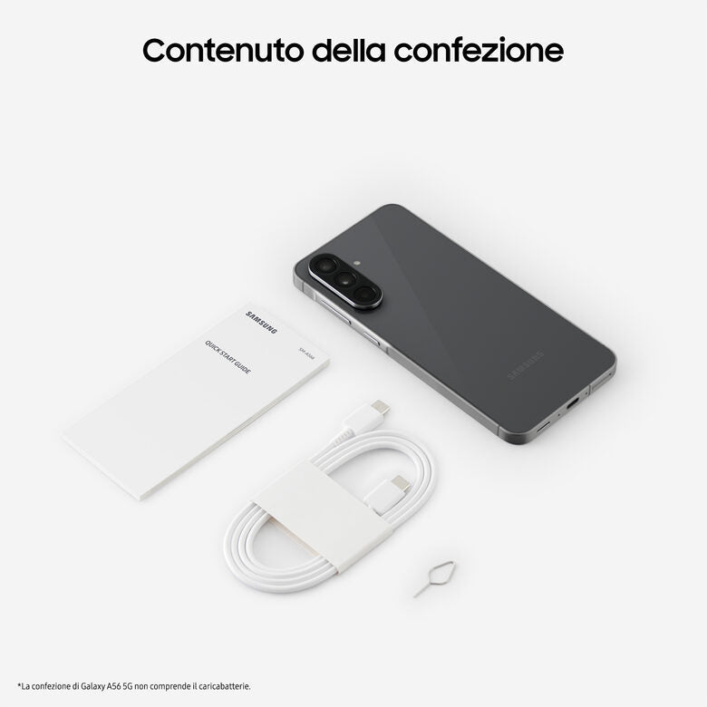 Samsung Galaxy A56 5G, Smartphone con Funzioni intelligenti, Display Super AMOLED 6.7”, 8GB RAM, 256GB, Camera 50MP, Batteria 5.000 mAh, IP67, Awesome Graphite
