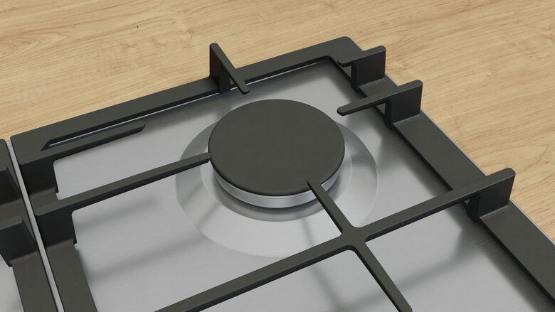 Bosch Serie 6 PCR9A5I90 , Piano cottura a gas, 90 cm, Acciaio inox