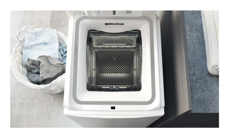 Hotpoint Ariston WMTF624UIT Lavatrice A Libera Installazione A Carica Dall'alto 6 Kg, 1200 Giri, Antimacchia, Classe C, Bianco