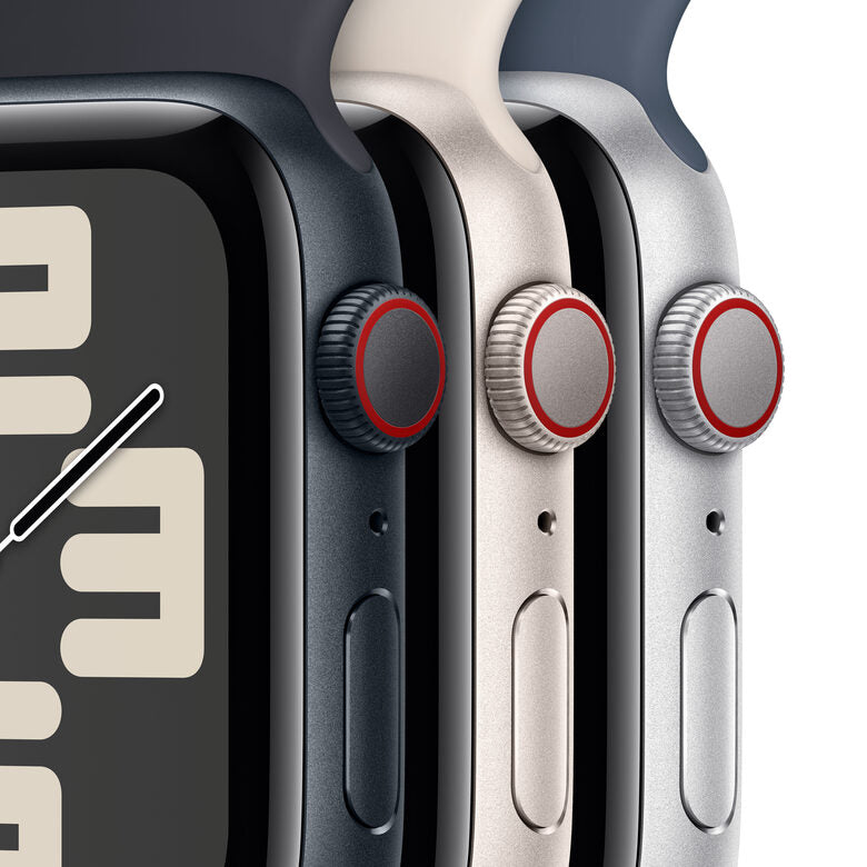 Apple Watch SE GPS + Cellular Cassa 40mm in Alluminio Argento con Cinturino Sport Blu Tempesta - M/L