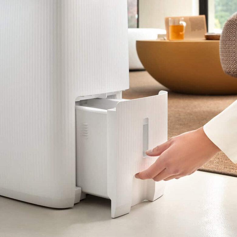 De’Longhi Tasciugo DEP210 Deumidificatore 10 L/24 h con Tanica da 4 L, Filtro Antipolvere e Carboni Attivi