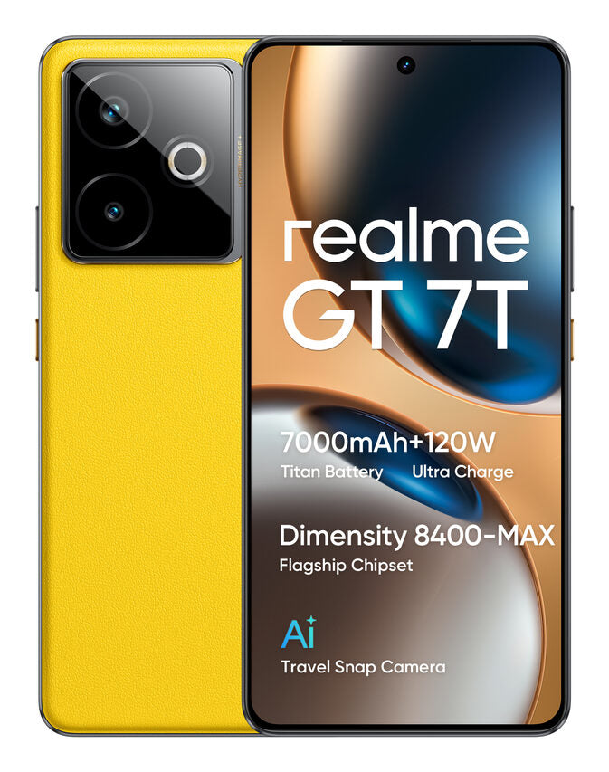 Realme GT 7T Smartphone 17,3 cm (6.8") Doppia SIM Android 15 5G USB tipo-C 12 GB 256 GB 7000 mAh Giallo