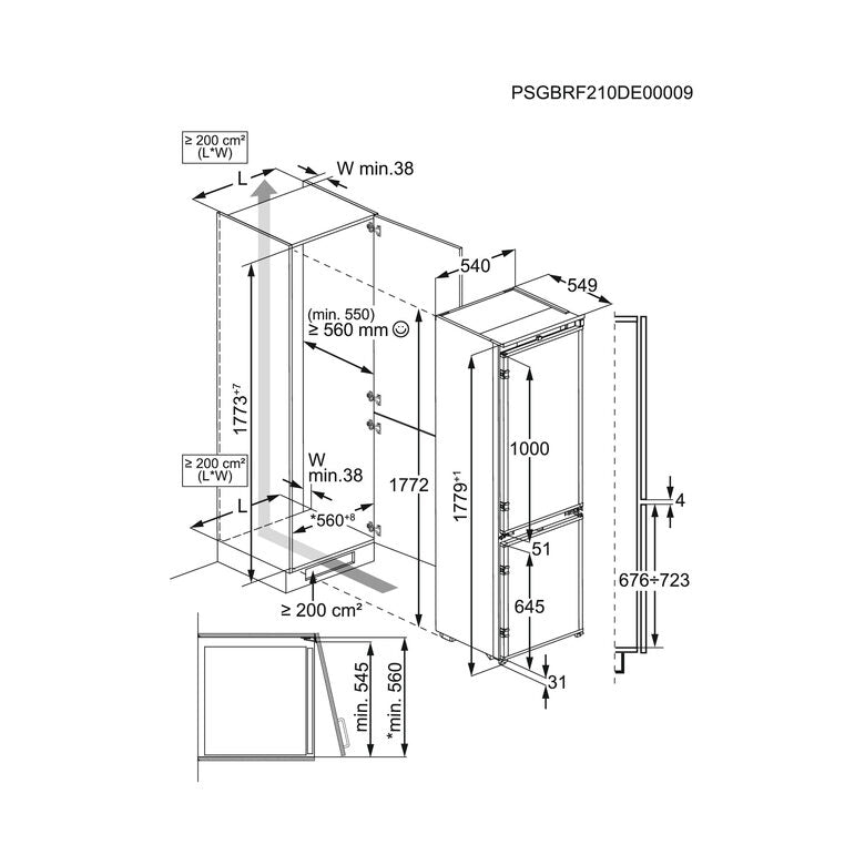 AEG Series 8000 TC8MS18FDS Frigocongelatore Serie 8000 Cooling 360° 177.2 cm