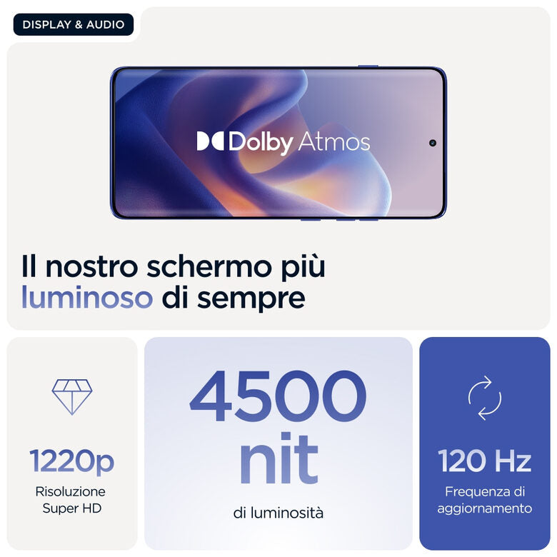 Motorola edge 60 pro con Moto AI (12/512GB, Fotocamera 50+50+10MP, selfie 50MP, Display 6.67" pOLED 120Hz, MediaTek Dimensity 8350, batteria 6000mAh, ricarica 90W, Android 15), PANTONE Dazzl