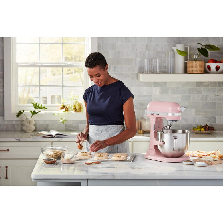 KitchenAid 5KSM70SHXEDR Sbattitore con base 375 W Grigio, Rosa, Acciaio inox