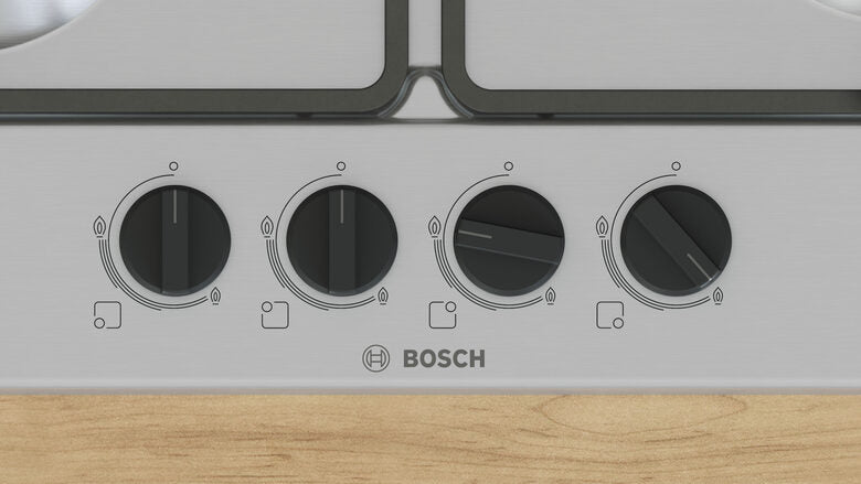 Bosch Serie 4 PGH6B5K60 , Piano cottura a gas, 60 cm, Acciaio inox