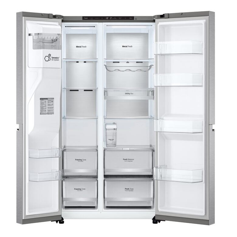 LG GSLV91MBAC Frigorifero Side-by-Side, Classe C, 635L, Wi-Fi, No allaccio, UVnano, Acciaio