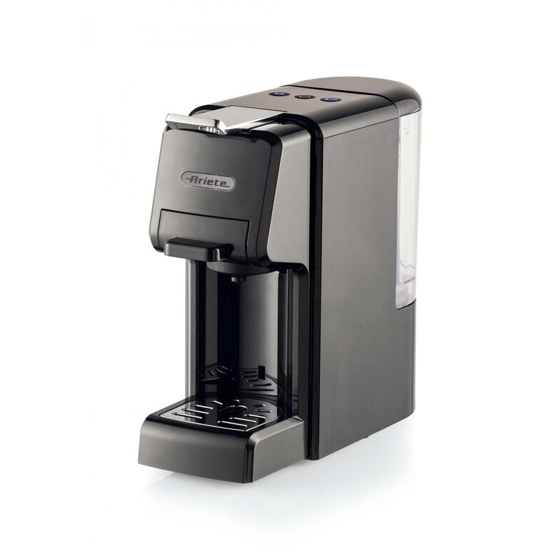 Ariete 1304/1 Macchina da caffè a cassetti, 1350W, Capacità serbatoio 0,7L, Pressione 19 bar, 2 tipologie di caffè, Capsule Nespresso* e Dolcegusto*, Cialde e Polvere, Nero