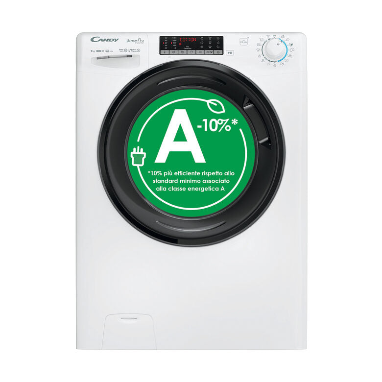 Candy CSO 496TWMB6/1-S Lavatrice A Libera Installazione 9 Kg, 1400 Giri, Smart Pro Inverter, Snap&Wash, Quick&Clean, Classe A, Bianco