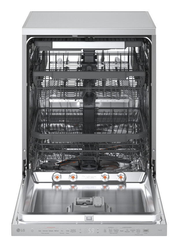 LG DF375HVS Lavastoviglie libera installazione, Classe A, 14 Coperti, Vapore, WI-FI, Grigia