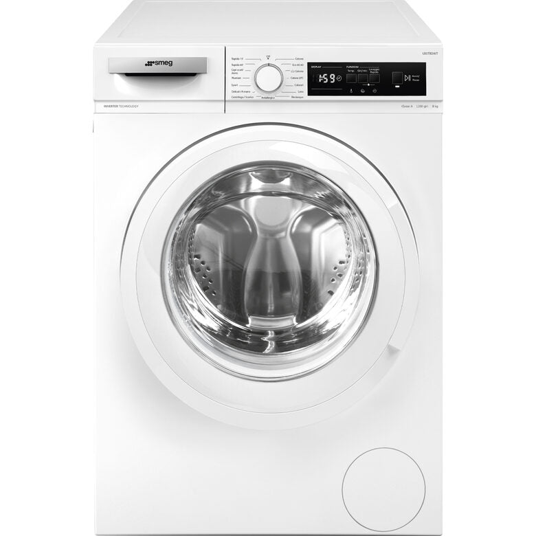 Smeg LB1T82AIT Lavatrice A Libera Installazione 8 Kg, 1000 Giri, Classe A, Bianco
