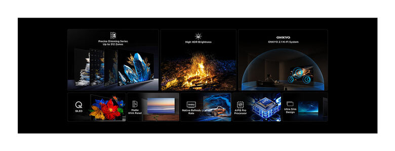 TCL Serie C69K Smart TV QD-MiniLED 4K 55" 55C69K, 144Hz, audio Onkyo 2.1, Dolby Vision IQ & Atmos, Google TV