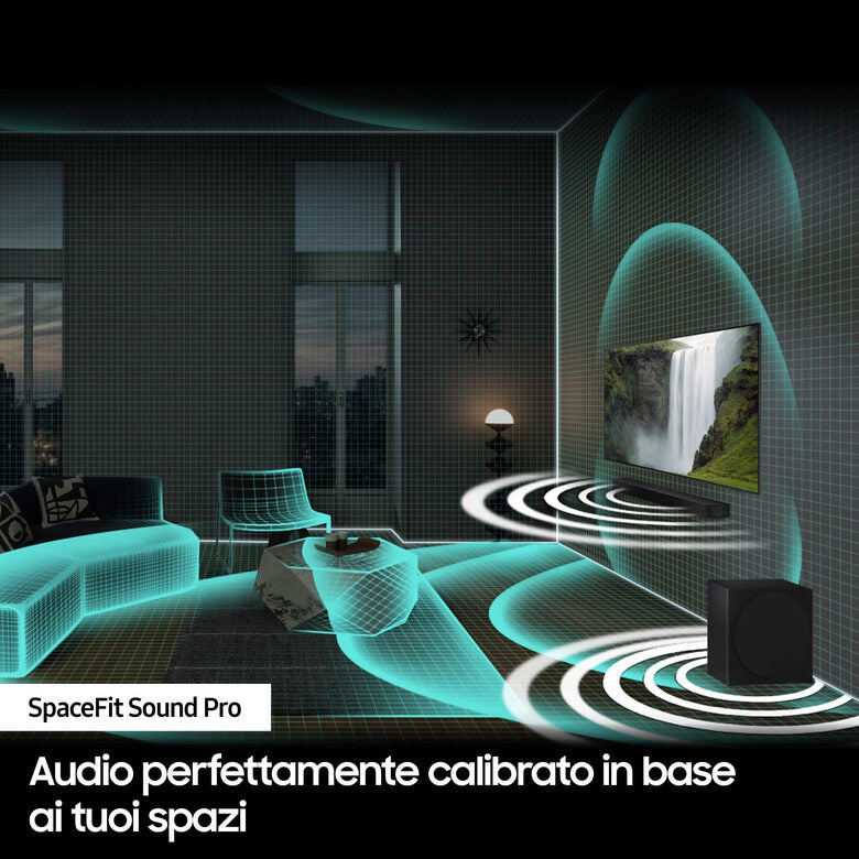 Samsung Soundbar HW-Q800C/ZF Serie Q, 11 speaker, Wireless Dolby Atmos, Audio a 5.1.2 canali, Q-Simphony, Compatibile con Alexa e Google Assistant, Black