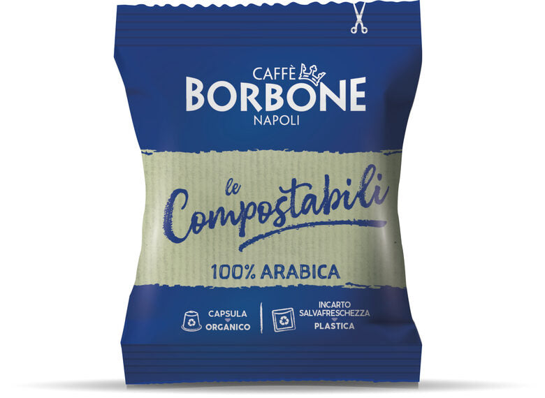 Caffè Borbone Capsule Compatibili Sistema Nespresso - Miscela 100% Arabica Compostabili - Smaltibili In Raccolta Umido - 50 Capsule