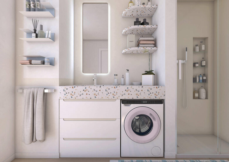 Candy ProWash 700 Mini, Lavatrice Compatta 5 KG, Classe A, 1200 giri, Bianco, Inverter, Wi-Fi, CW50-BP12307WU-S