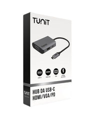 TUNIT TTHVP00 hub di interfaccia USB tipo-C Nero