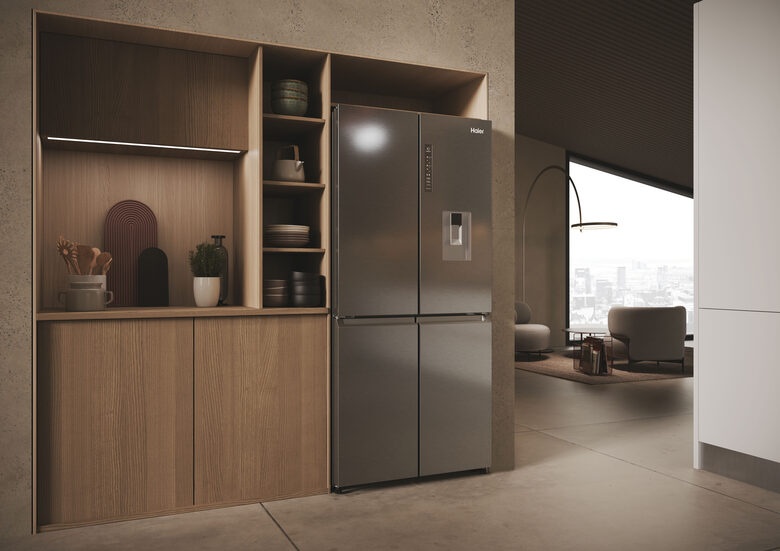 Haier HCR3818EWMM Libera installazione 463 L Platino, Acciaio inox