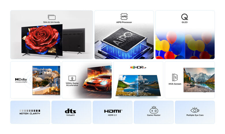 TCL P79K Serie Smart TV QLED 4K 43" 43P79K, Dolby Vision - Atmos, HDR10+, Google TV