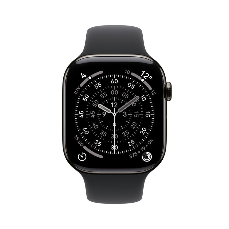 Apple Watch Series 11 GPS + Cellular 46mm Cassa Titanio Ardesia con Sport Band Nero - S/M