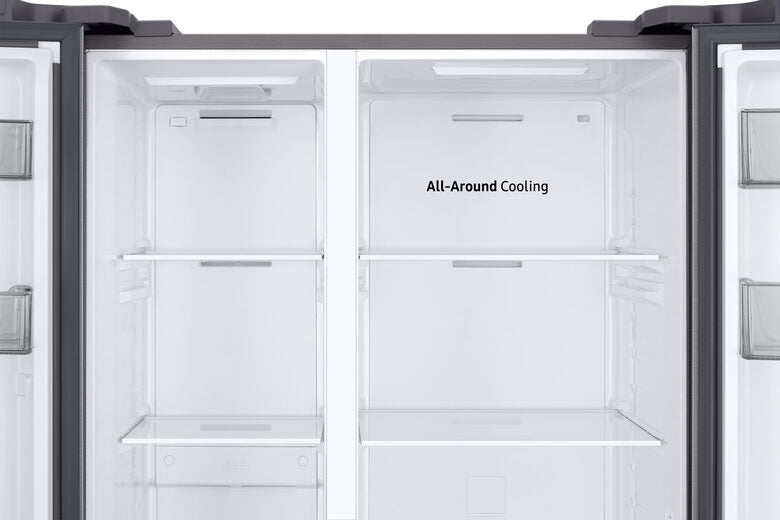 Samsung RS57DG400EM9 Frigorifero Side By Side A Libera Installazione, No Frost, AI Inverter, SmartThings Energy, Classe E, Acciaio Inox