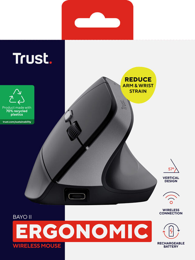 Trust Bayo II mouse Mano destra RF Wireless Ottico 2400 DPI