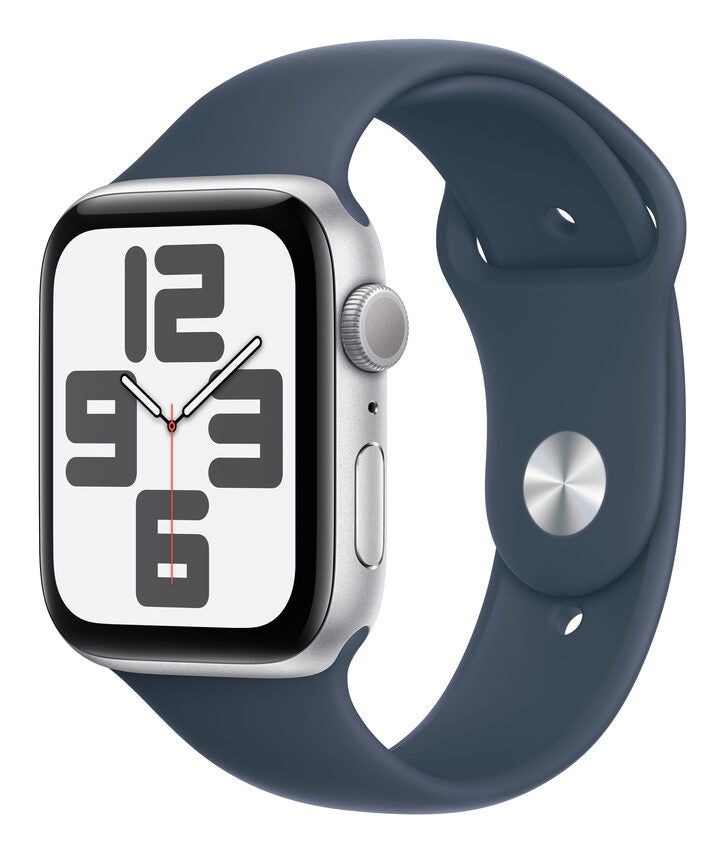 Apple Watch SE GPS Cassa 44mm in Alluminio Argento con Cinturino Sport Blu Tempesta - S/M