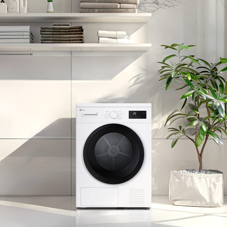 LG RNA1008NWK Asciugatrice 8kg Pompa di calore, Classe D, 8 programmi, Sensore asciugatura