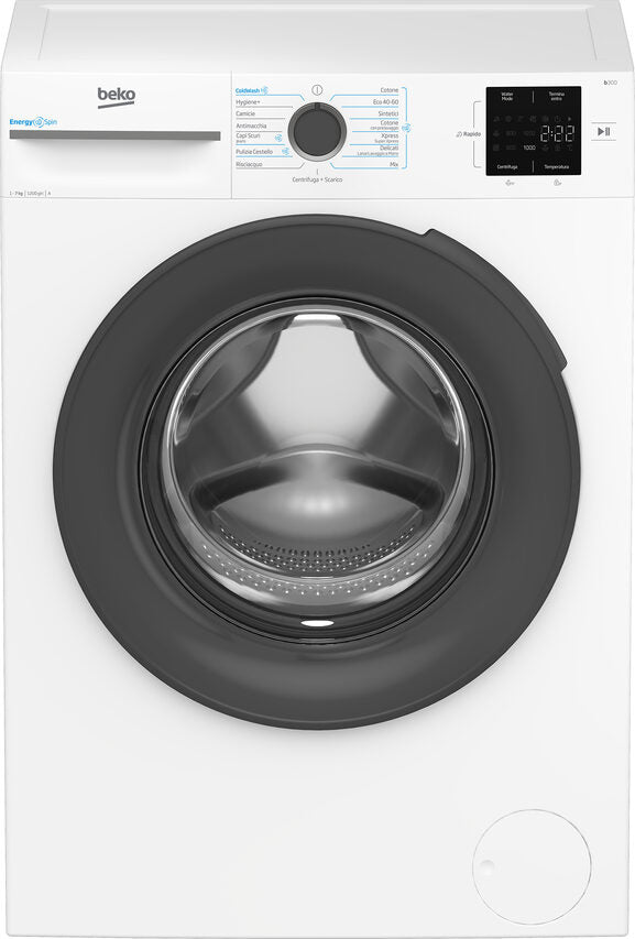 Beko BMWU3721A Lavatrice Slim A Libera Installazione 7 Kg, Energyspin, 1200 Giri, Vapore Igienizzante SteamCure™, AutoClean, Classe A, Bianco