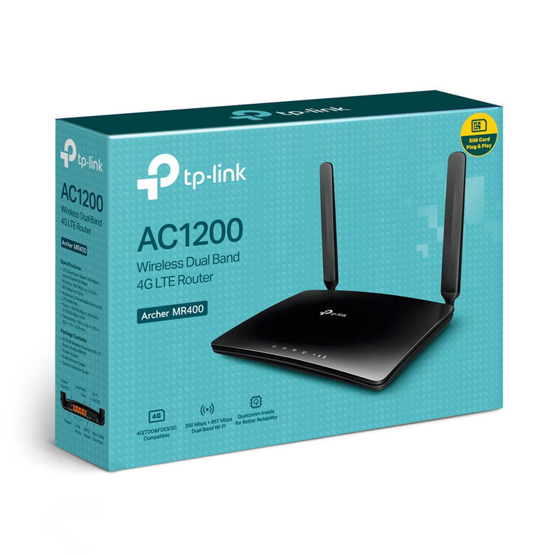 TP-Link Archer MR400 router wireless Fast Ethernet Dual-band (2.4 GHz/5 GHz) 4G Nero