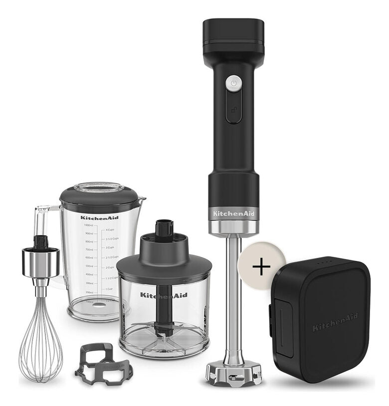 KitchenAid Frullatore a Immersione Senza Fili con Accessori e Batteria Rimovibile 12V