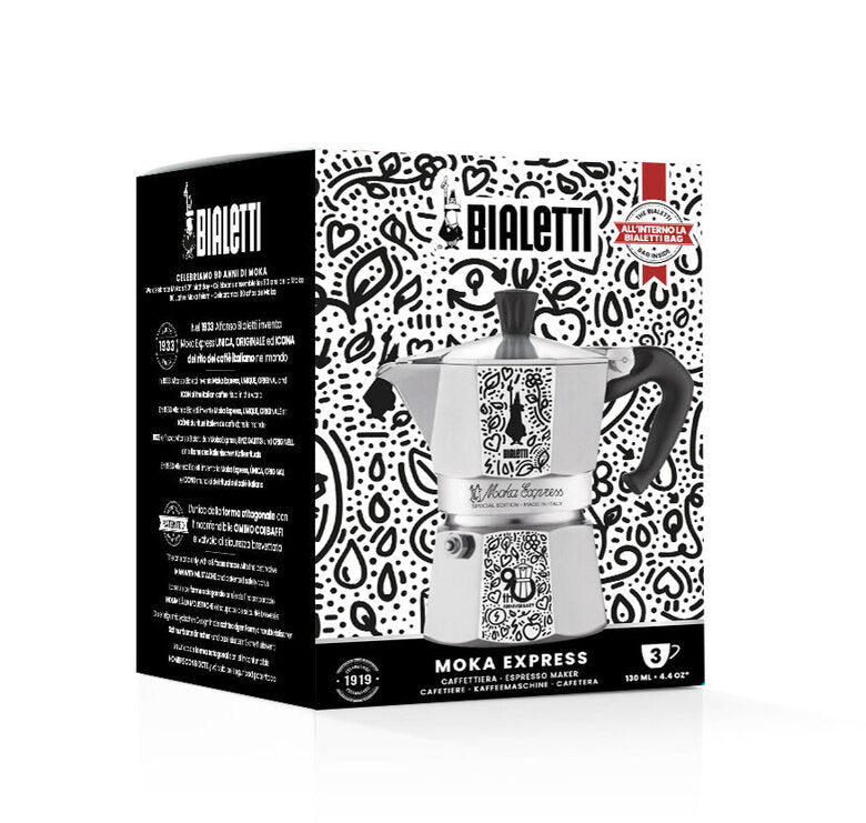 Bialetti Moka Express 90th Anniversary 0,13 L Nero, Argento, Bianco