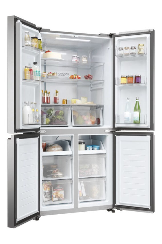 Haier HCR3818ENMM Cube 83 Serie 3 Frigorifero Side By Side Libera Installazione 467 L E Platino Stainless steel
