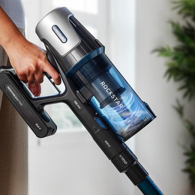 Cecotec Conga Rockstar RS50 Aspirapolvere elettrica Batteria Secco Sacchetto per la polvere 0,5 L 400 W Nero, Blu 2200 Ah