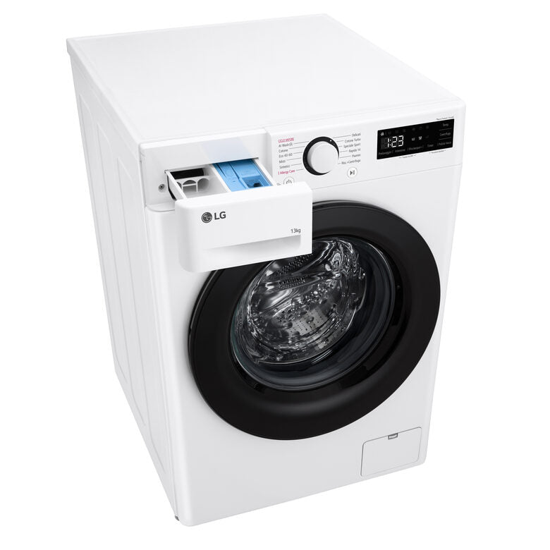 LG F4R3013NSWB Lavatrice A Libera Installazione 13 Kg, 1400 Giri, Tecnologia AI DD™, Lavaggio A Vapore, Allergy Care, Motore Inverter Direct Drive™, Classe A-20%, Bianco