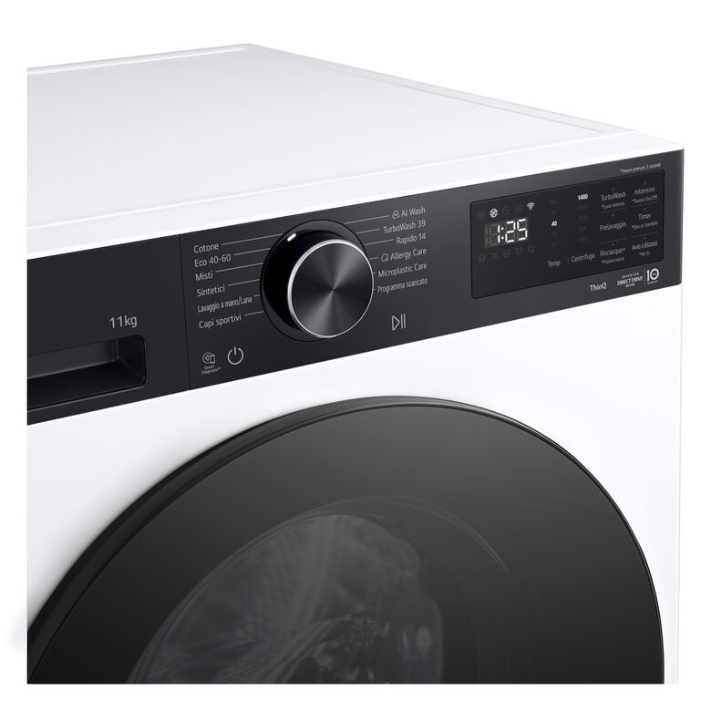 LG F4NX5011TKB Lavatrice Intelligente 11 kg Classe A-40% Bianco/Nero