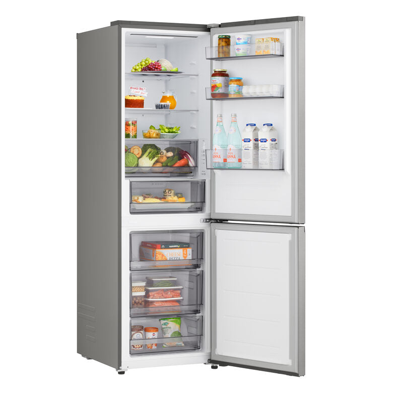 LG GBBSJ2CCPY Frigorifero Combinato A Libera Installazione, Fit & Max, AI Inverter, Wi-Fi, Door Cooling, Total No Frost, Classe C, Acciaio Inox
