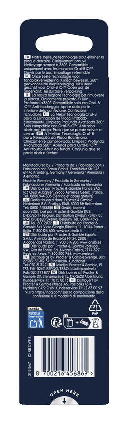 Oral-B Testine di Ricambio iO Series Ultimate Clean, testine rotonde di ricambio originali, con setole CrissCross per pulizia e rimozione della placca avanzate e in profondità, 2