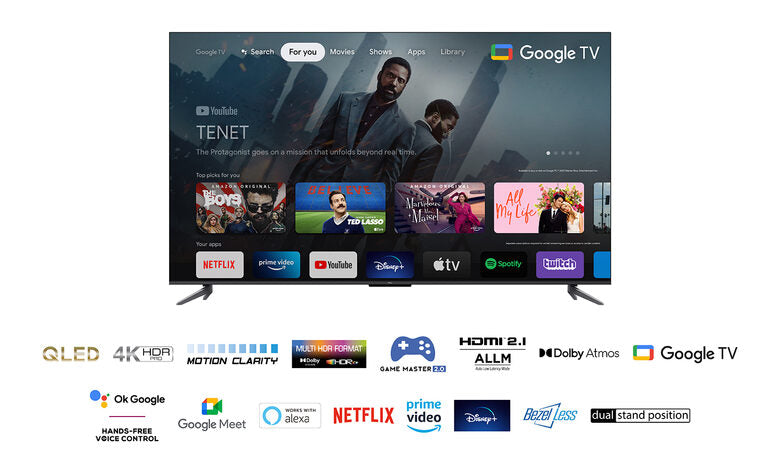 TCL Serie C64 4K QLED 55" 55C645 Dolby Atmos Google TV