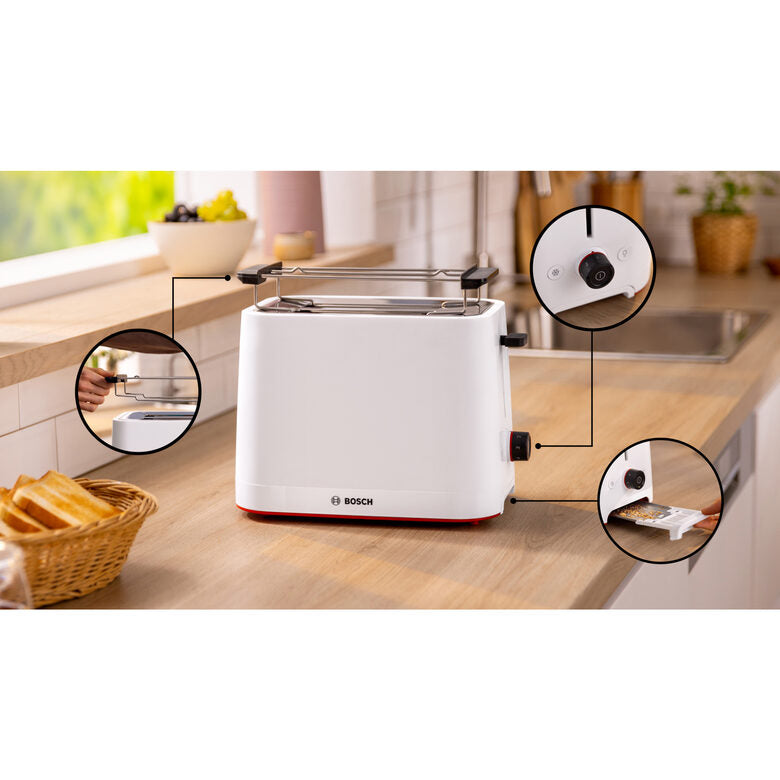 Bosch TAT3M121 tostapane 4 fetta/e 950 W Bianco