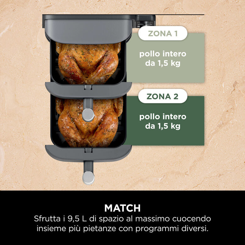 Ninja Friggitrice ad aria Double Stack XL da 9,5 L SL400EU