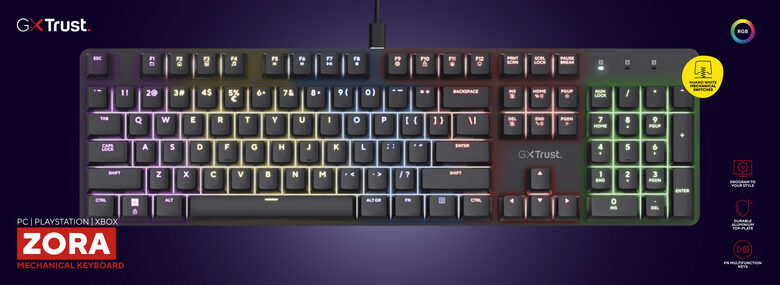 Trust GXT 871 Zora tastiera Gaming USB Italiano Nero