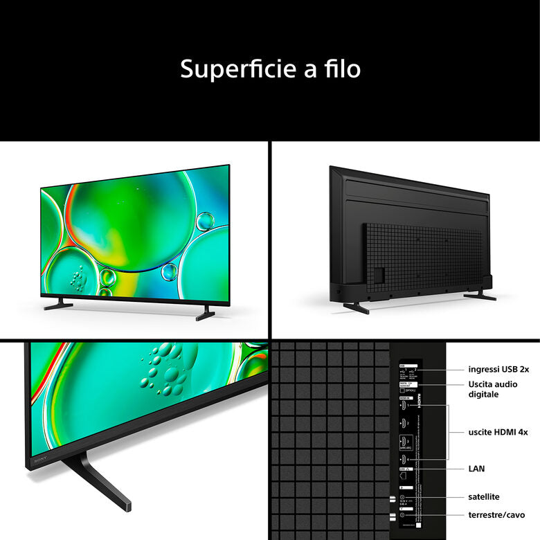 SONY Smart TV LED 75" BRAVIA 2 II S25M2 4K UHD Wi-Fi Nero