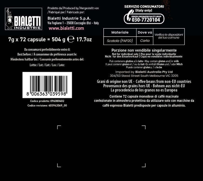 Bialetti Palermo Capsule caffè 72 pz