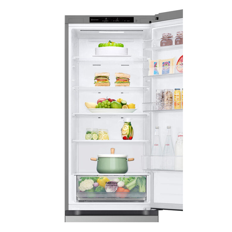 LG GBV22L0EPY Frigorifero combinato, Classe E, 387L, Door Cooling, Smart Diagnosis, Total No Frost | Prime Silver